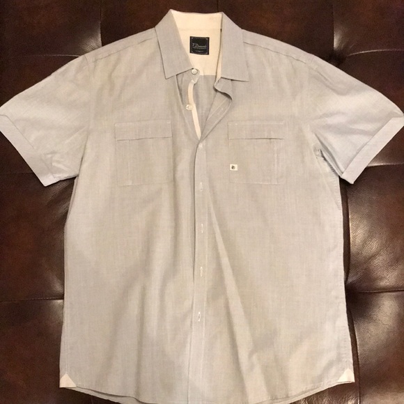 Metallic Grey/Blue 7 Diamonds Button Up Shirt - Picture 1 of 7